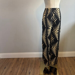 Philosophy Women's Pull-on Shirred Wide Leg Pants, Black & Beige NWT, SZ S